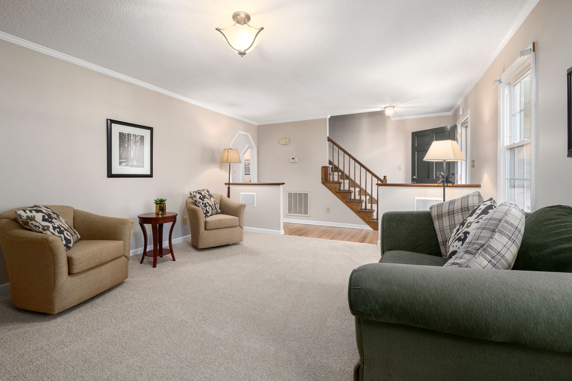 An image of a natural living room with a lot of space.